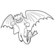Coloriage Krokmou volant les ailes déployées