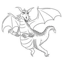 Coloriage Dragon de Shrek aux ailes déployées