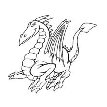 Coloriage Dragon accroupi aux ailes repliées