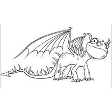 Coloriage Dragon debout ailes déployées