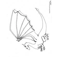 Coloriage Dragon volant les ailes déployées