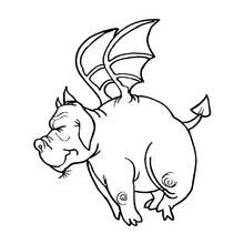 Coloriage Dragon rondouillard aux ailes de chauve-souris