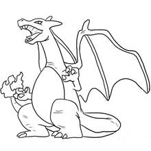 Coloriage Dragon rugissant avec les ailes déployées