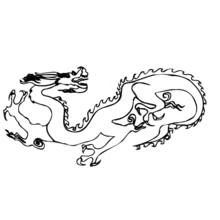 Coloriage Dragon chinois enroulé à la crête épineuse