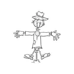 Coloriage Épouvantail les bras grand ouverts