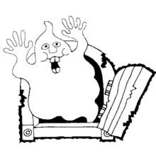 Coloriage Fantôme sortant d'un cercueil