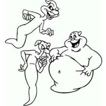 Coloriage Trois fantômes qui s'amusent
