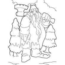 Coloriage Géant viking à la hache