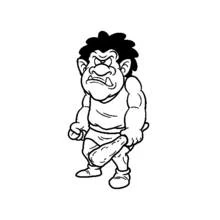 Coloriage Géant tenant une massue