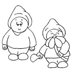 Coloriage Deux gnomes debout ensemble
