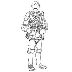 Coloriage Chevalier debout en armure complète