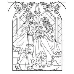 Coloriage Prince et princesse du Moyen Âge dansant