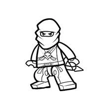 Coloriage Ninja en position prête au combat