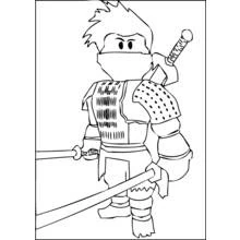 Coloriage Ninja avec deux épées