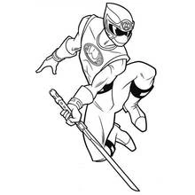 Coloriage Ninja brandissant son épée