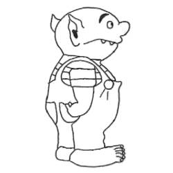 Coloriage Ogre debout de profil