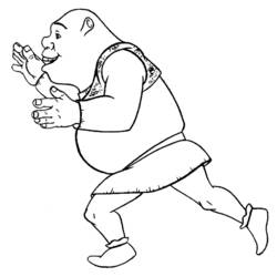 Coloriage Ogre marchant les mains jointes