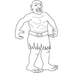 Coloriage Ogre debout aux bras musclés levés