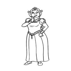 Coloriage Ogresse en robe royale avec diadème