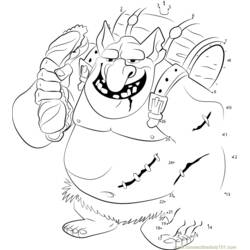 Coloriage Ogre avec une armure et un grand sourire