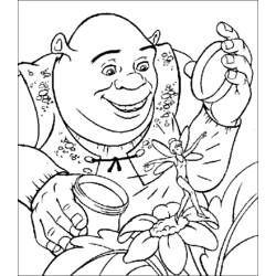 Coloriage Ogre souriant avec une petite fée