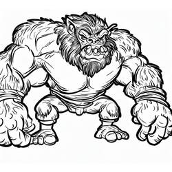 Coloriage Ogre debout dans une pose de colère