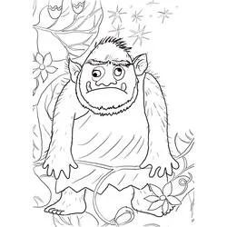 Coloriage Ogre avec une expression fâchée dans la nature
