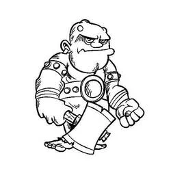 Coloriage Ogre avec hache