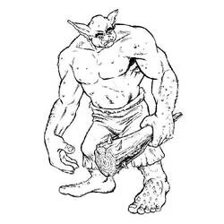 Coloriage Ogre avec massue