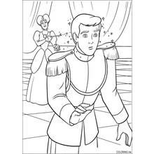 Coloriage Prince surpris par une femme à la baguette derrière lui