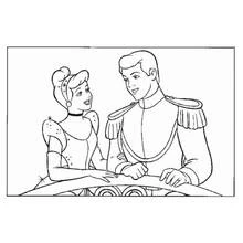 Coloriage Prince charmant et princesse sur un balcon