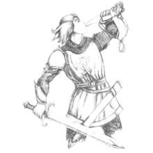 Coloriage Prince Caspian soufflant dans son cor
