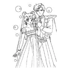 Coloriage Prince Darien avec la princesse Serena