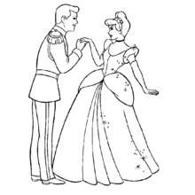 Coloriage Prince dansant avec Cendrillon