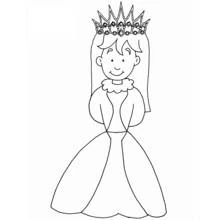 Coloriage Reine avec une couronne à bijoux