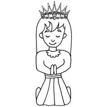 Coloriage Reine Esther les mains jointes en prière