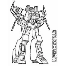 Coloriage Starscream debout en mode robot Coloriage Starscream debout en mode robot
