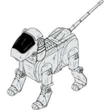 Coloriage Robot chien avec antenne dressé Coloriage Robot chien avec antenne dressé