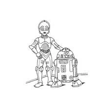 Coloriage Robot C-3PO et R2-D2 côte à côte Coloriage Robot C-3PO et R2-D2 côte à côte