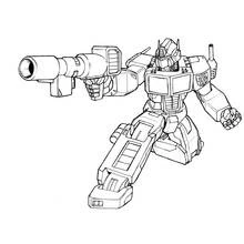 Coloriage Optimus Prime visant avec son canon Coloriage Optimus Prime visant avec son canon
