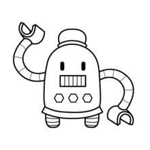 Coloriage Robot aux bras griffus et boutons hexagonaux Coloriage Robot aux bras griffus et boutons hexagonaux