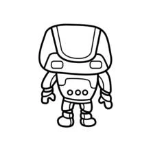 Coloriage Robot debout avec grosse tête et boutons ronds Coloriage Robot debout avec grosse tête et boutons ronds