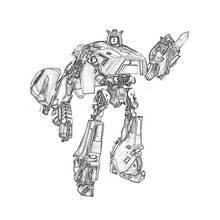 Coloriage Robot debout avec un bras mécanique levé Coloriage Robot debout avec un bras mécanique levé
