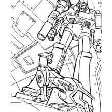 Coloriage Robots affrontant une bataille urbaine Coloriage Robots affrontant une bataille urbaine