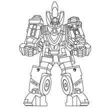 Coloriage Robot debout en position héroïque Coloriage Robot debout en position héroïque