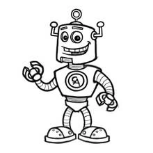 Coloriage Robot souriant qui fait coucou Coloriage Robot souriant qui fait coucou