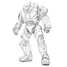 Coloriage Iron Man dans son armure robotisée massive Coloriage Iron Man dans son armure robotisée massive
