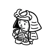 Coloriage Samouraï au casque orné Coloriage Samouraï au casque orné