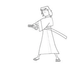 Coloriage Samouraï Jack dégainant son sabre Coloriage Samouraï Jack dégainant son sabre