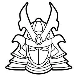Coloriage Casque de samouraï aux cornes recourbées Coloriage Casque de samouraï aux cornes recourbées